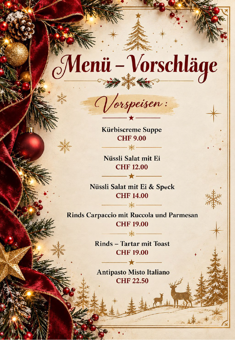 Unsere Menü-Vorschläge für Sie